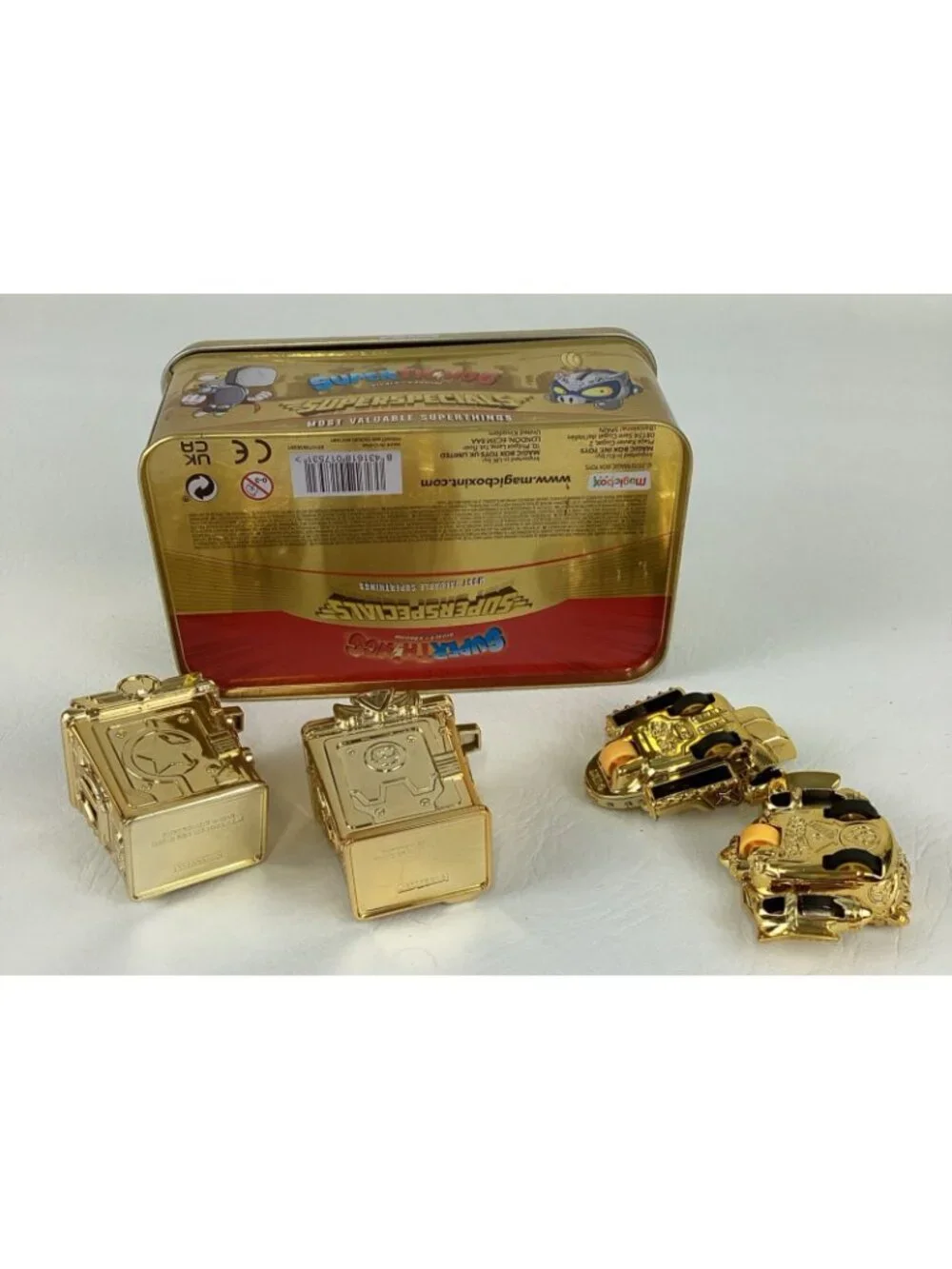 Super Things Series 1 Gold Collector Tin Rivals Of Kaboom Mini Figures Hideouts